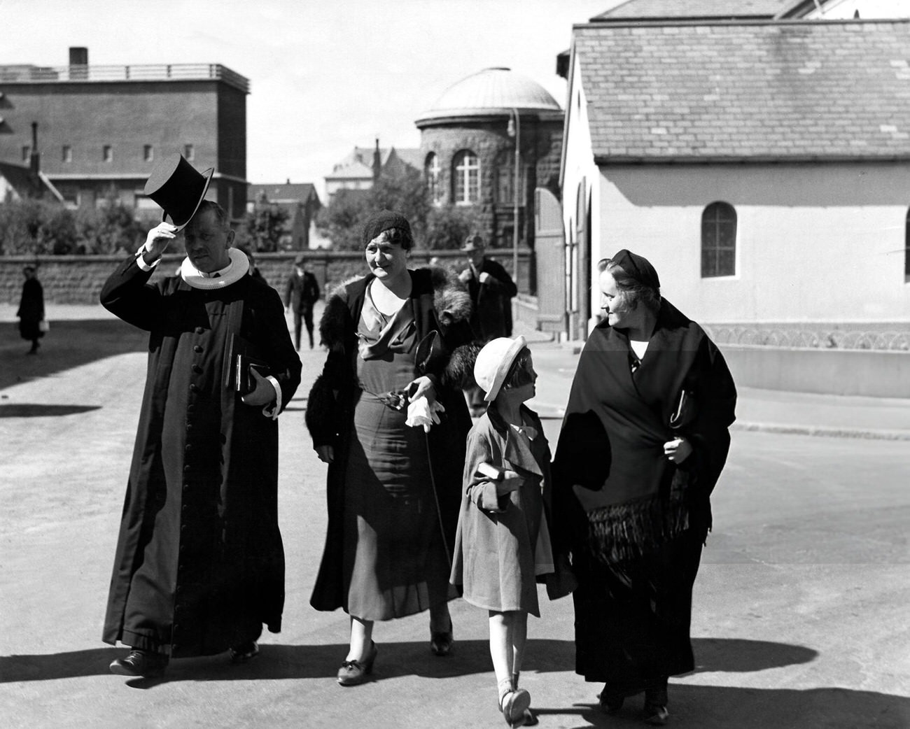 A pastor in traditional Icelandic church attire in Reykjavik, 1934.