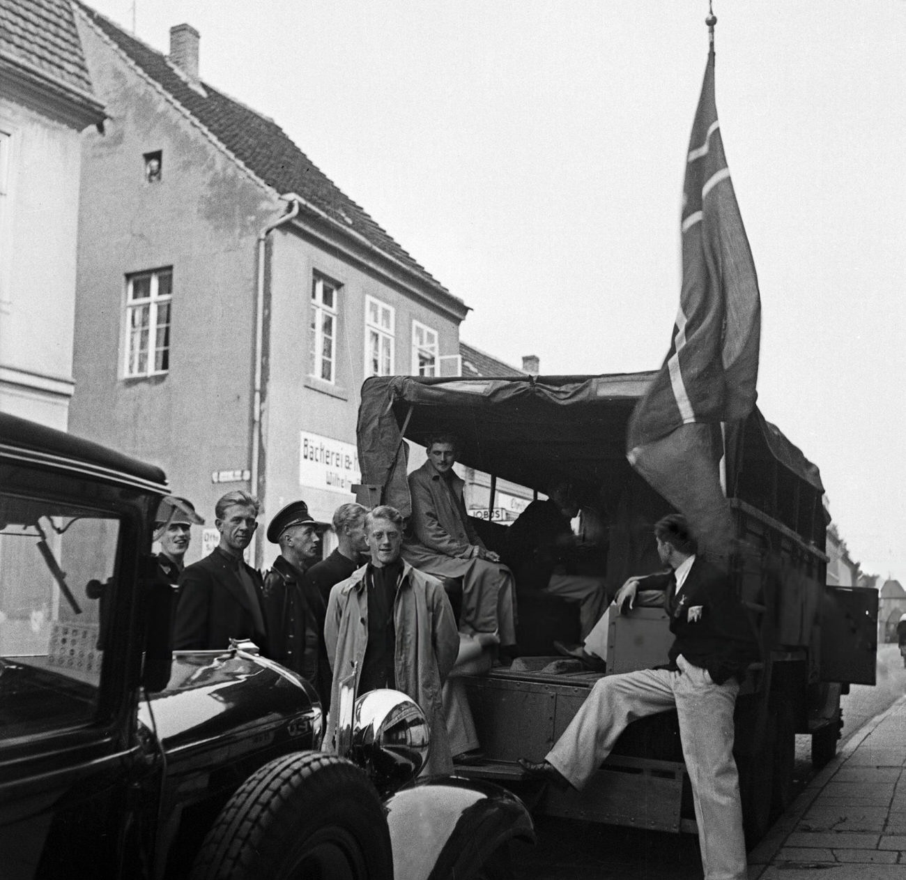 A travel group preparing for a journey to Iceland, 1930s.