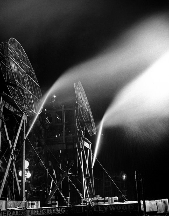 Making artificial snow on the set of It's a Wonderful Life