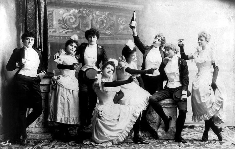 Raising a Glass to the New Year: Vintage Photos of Ladies Enjoying a Drink in the Early 1900s