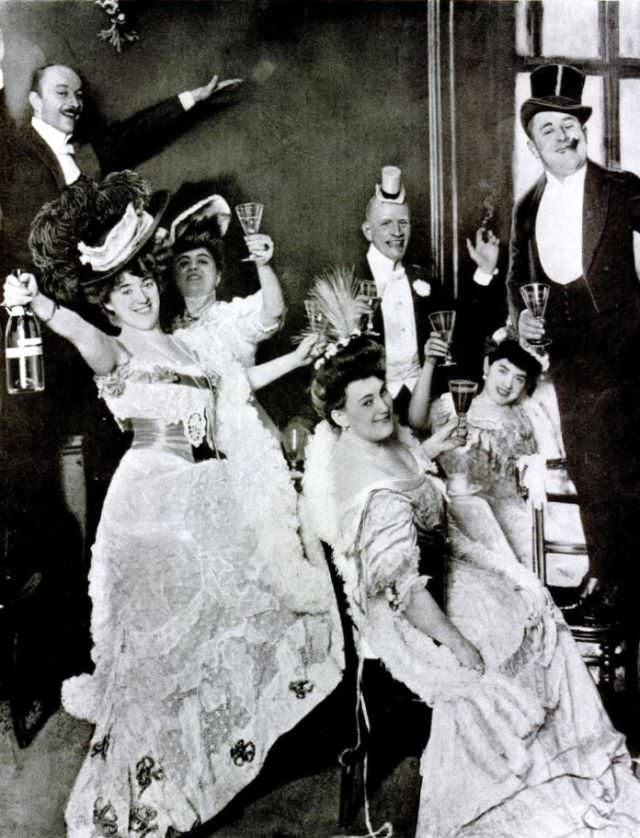 Raising a Glass to the New Year: Vintage Photos of Ladies Enjoying a Drink in the Early 1900s