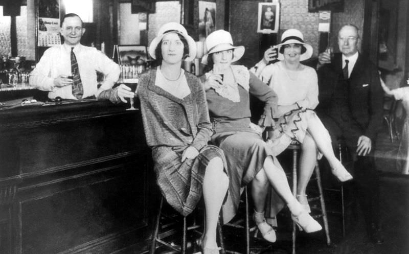 Raising a Glass to the New Year: Vintage Photos of Ladies Enjoying a Drink in the Early 1900s