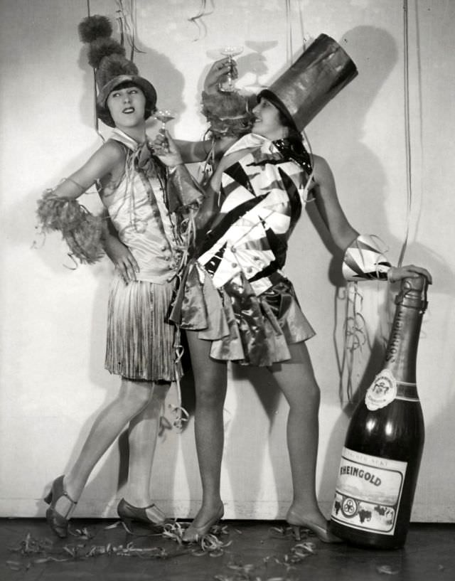 Raising a Glass to the New Year: Vintage Photos of Ladies Enjoying a Drink in the Early 1900s