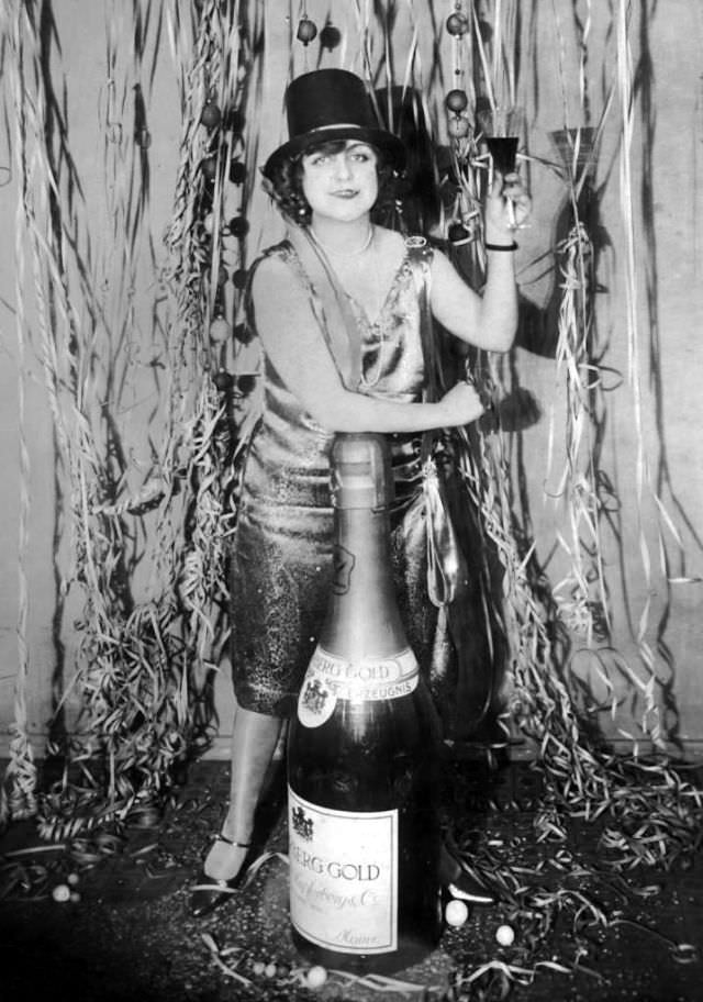 Raising a Glass to the New Year: Vintage Photos of Ladies Enjoying a Drink in the Early 1900s