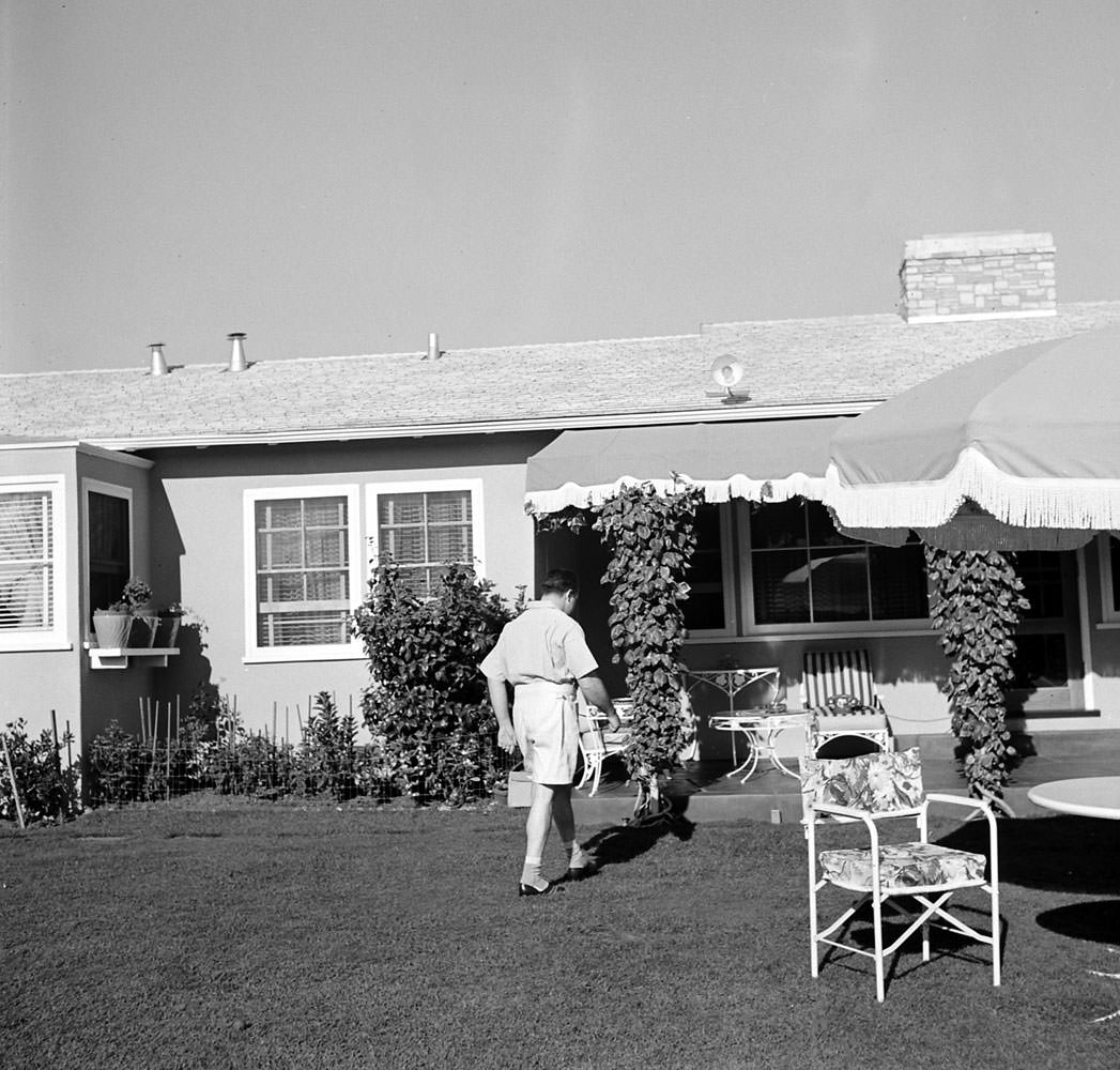 Mickey Cohen at home in Los Angeles, 1949.