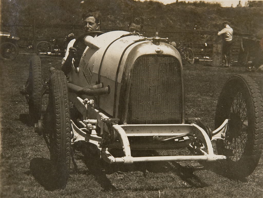 Don Harkness at the wheel of his Overland Sports car Whitey, 1920 - 1929