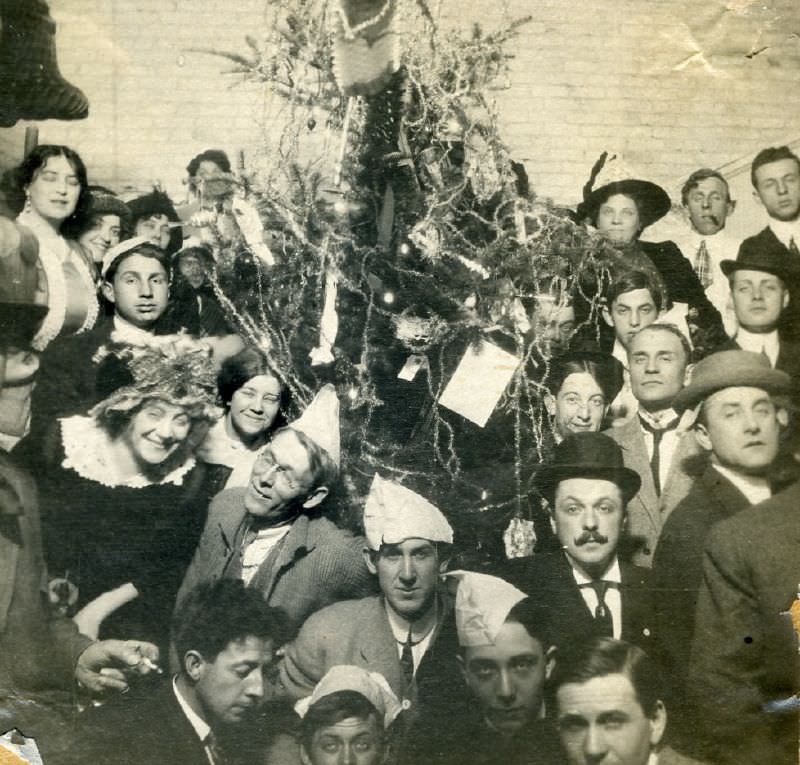 A New Year's party, 1910s.