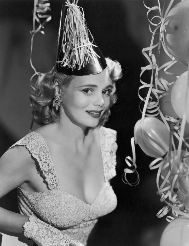 Marie Wilson celebrating New Year's Eve, 1948.