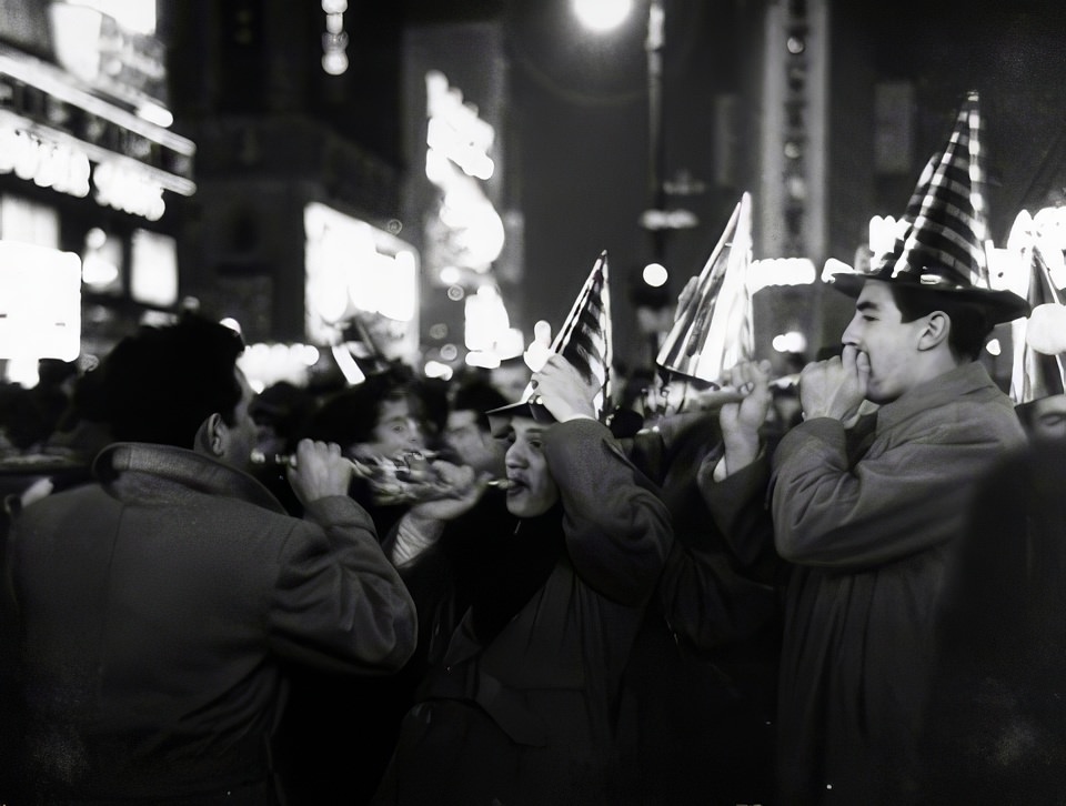 New Year’s Eve, Times Square, 1956.