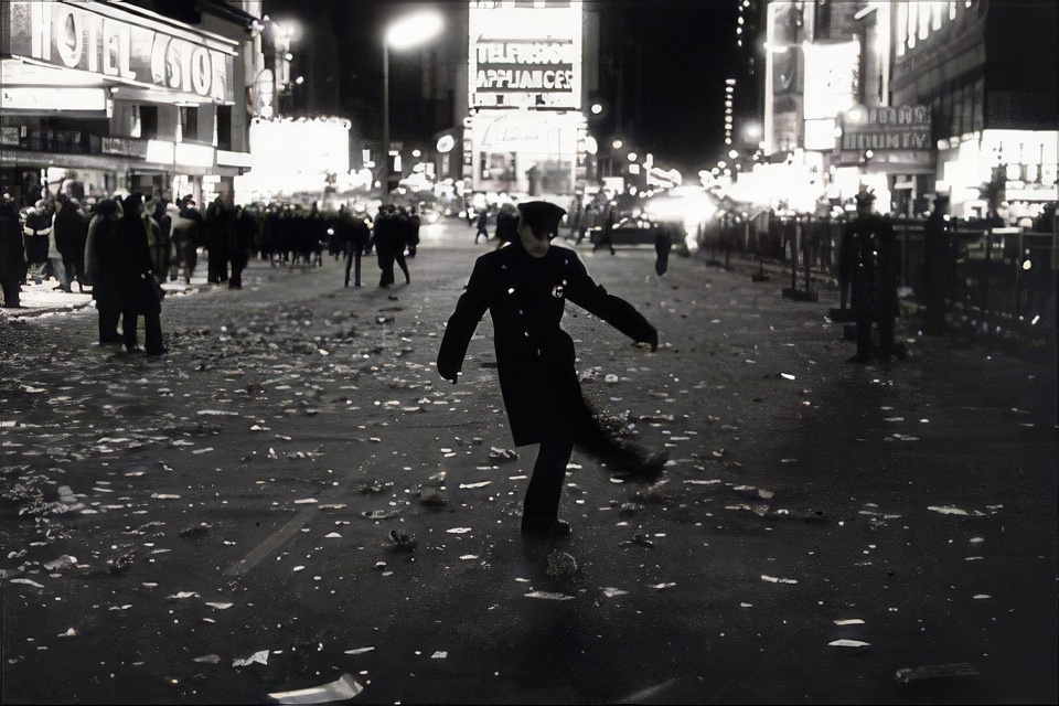 New Year’s Eve, New York City, 1963.