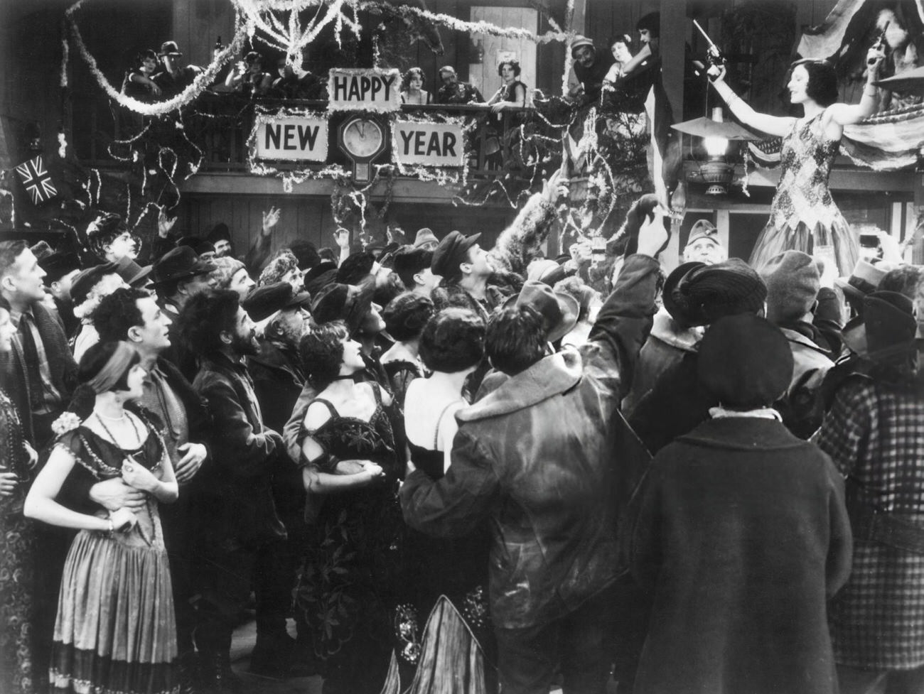 Georgia Hale celebrating the New Year in a still from "The Gold Rush," 1925.