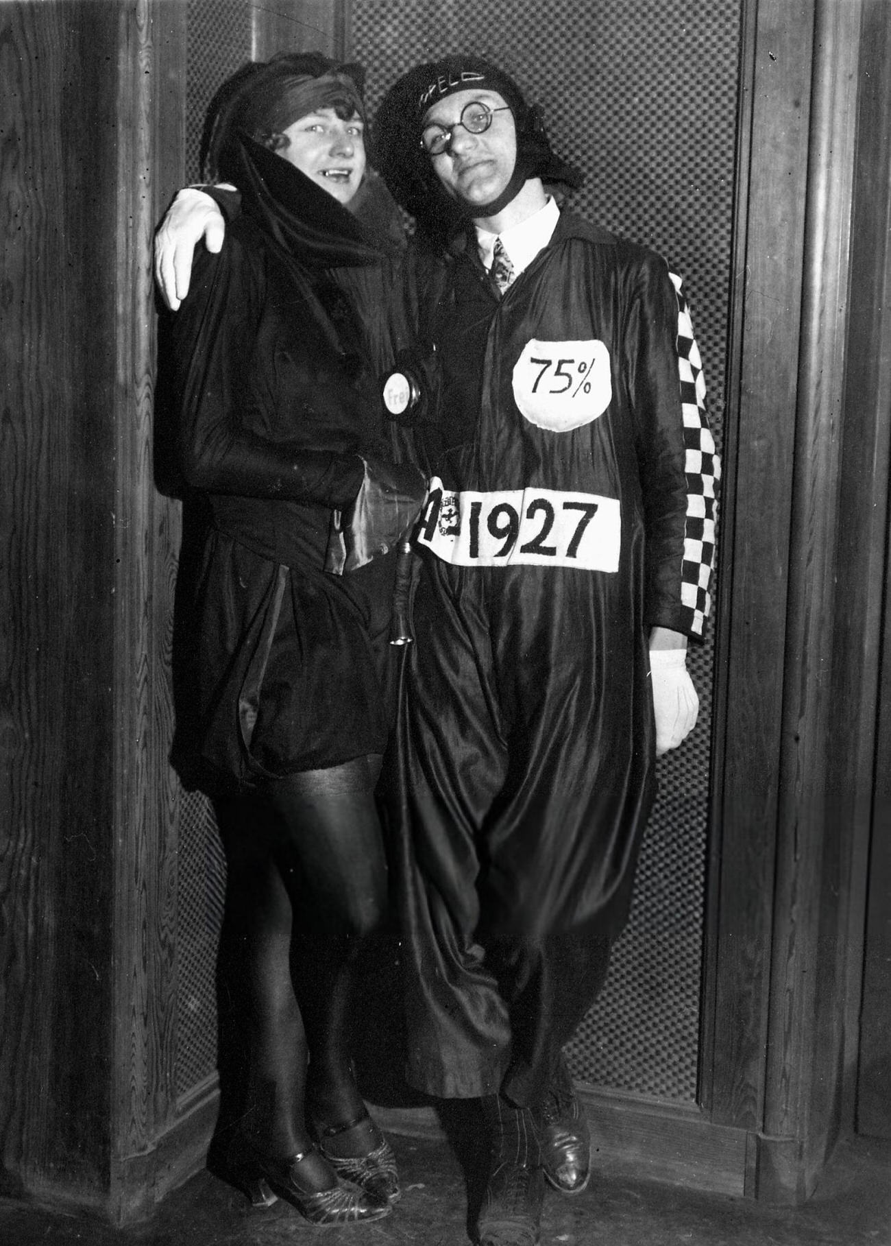 A young couple at a costume party, 1927.