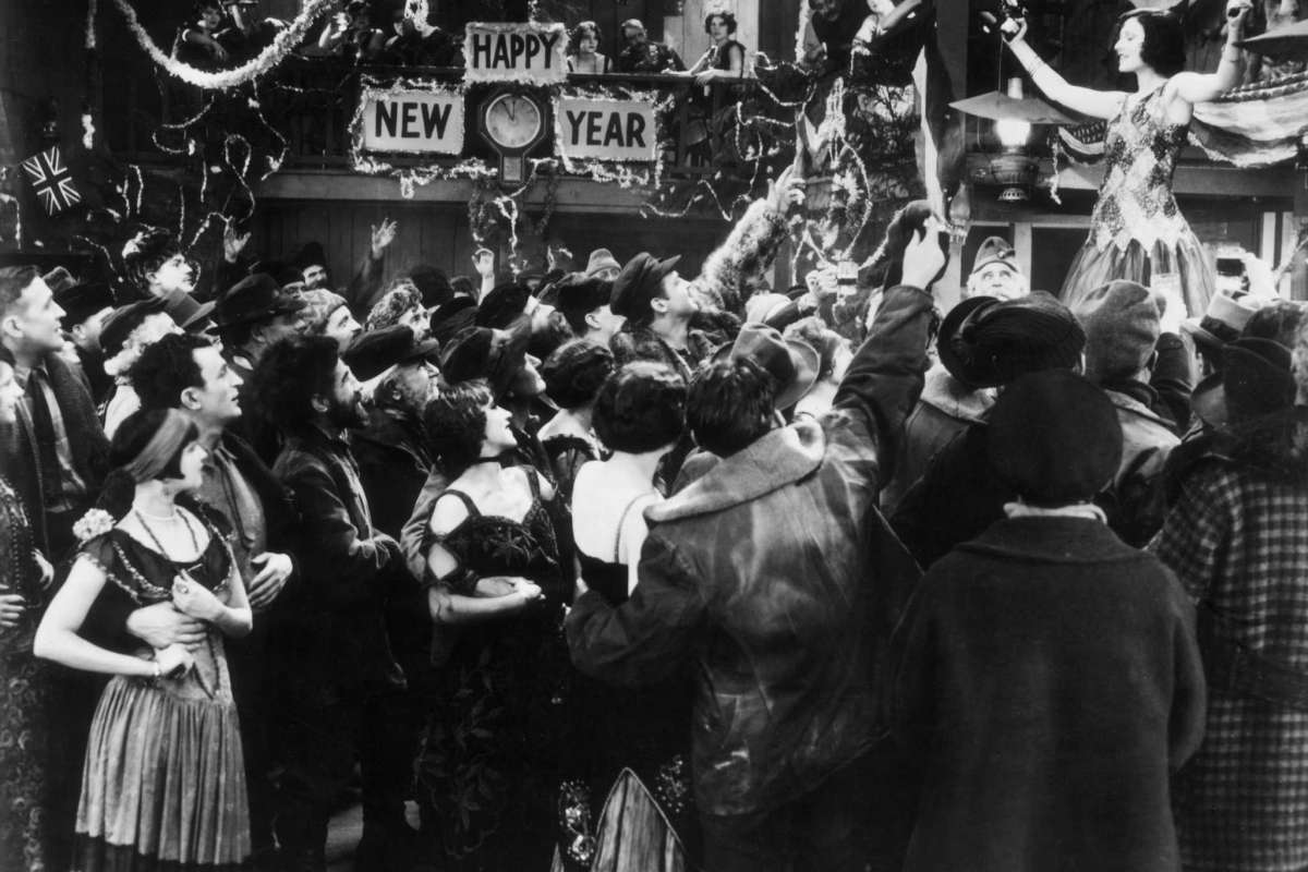 Georgia Hale celebrating the New Year in a still from "The Gold Rush," 1925.