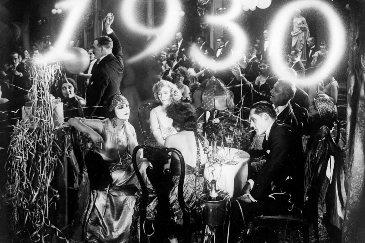 Revelers at a New Year's party, 1930.