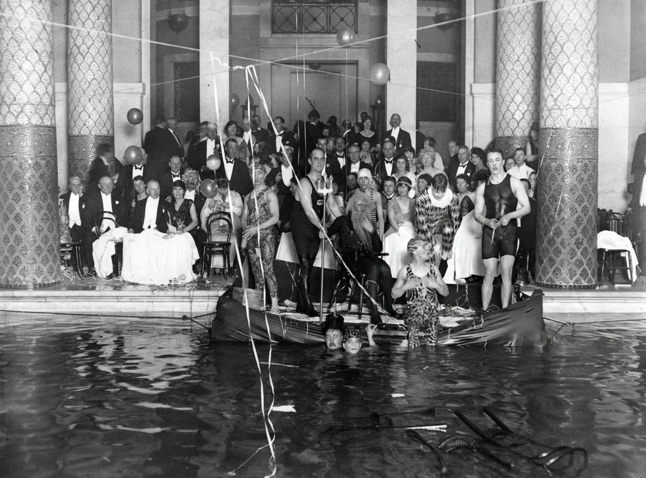 Guests at a New Year's party at the Auto Club, 1922.