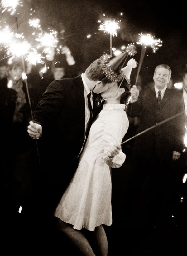 A kiss from New Year's Eve wedding