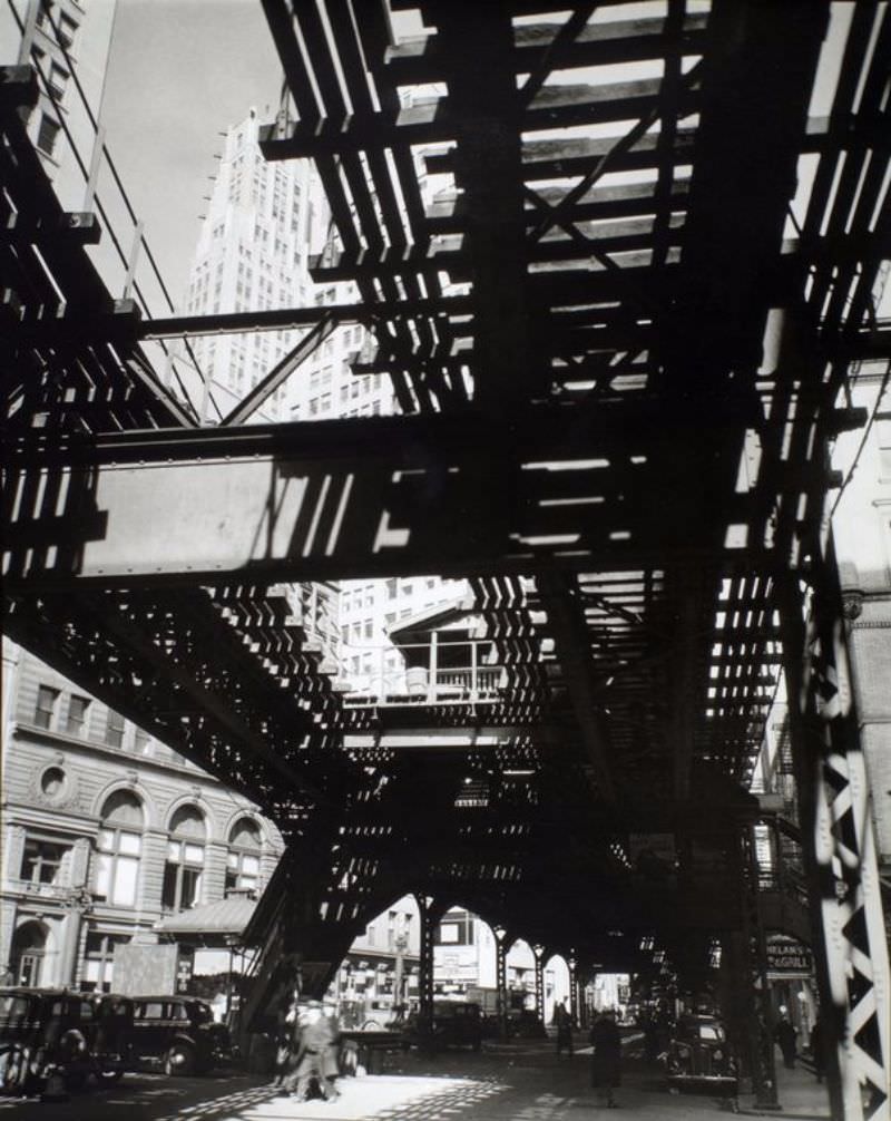 'El' Second and Third Avenue Lines, Hanover Square and Pearl Street, Manhattan.