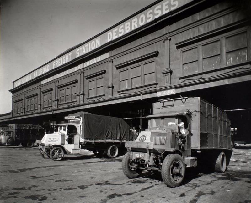 Trucks, West and Desbrosses Sts., Manhattan.