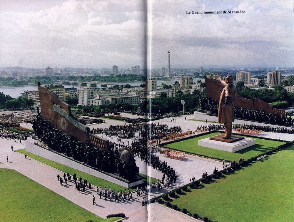 A view of the Mansu Hill Grand Monument in central Pyongyang in North Korea. A statue of Kim Jong-il has since been added to stand next to the one of his father, Kim Il-sung, who is pictured here.