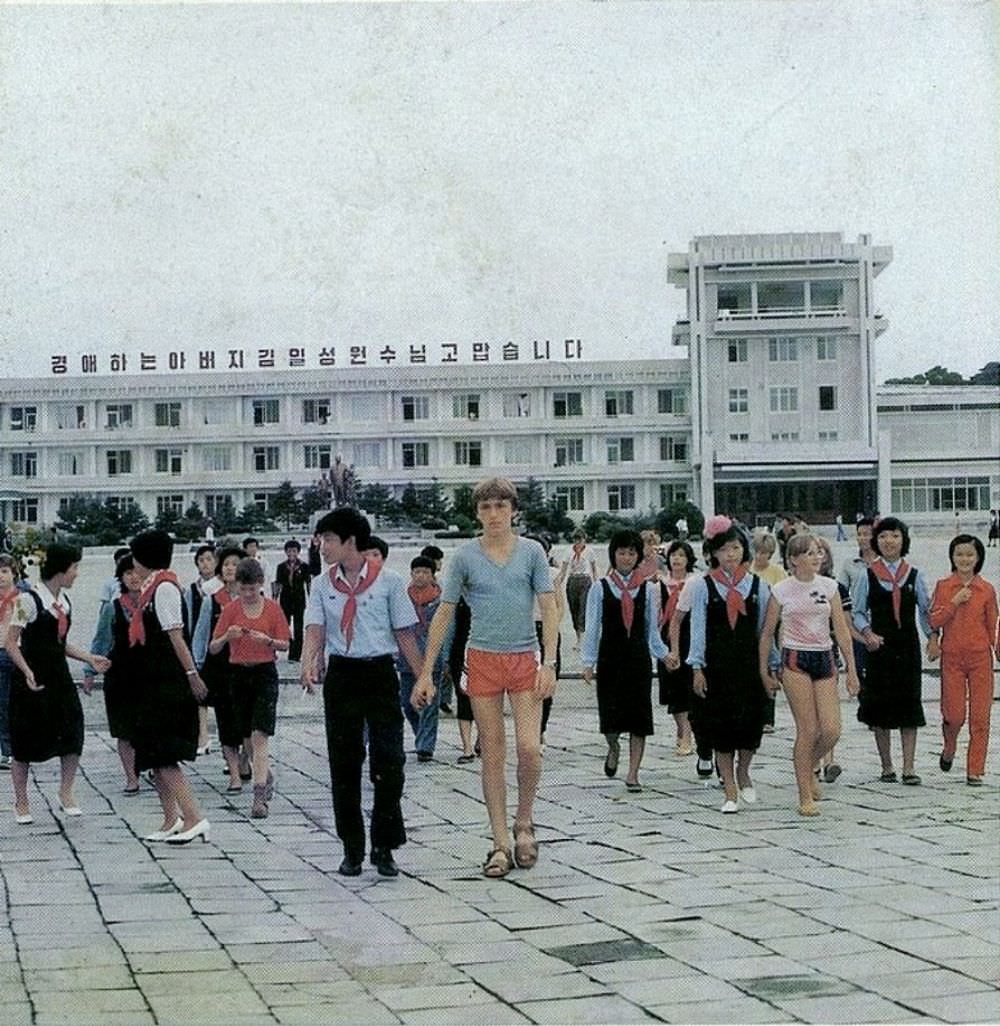 The brochure for the Songdowon International Children's Camp. The summer camp still operates today, and attracts 400 children from around the world with activities such as swimming pools and video games.