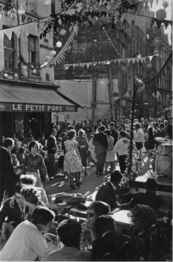 Dancing in the streets on Bastille Day, 1961.