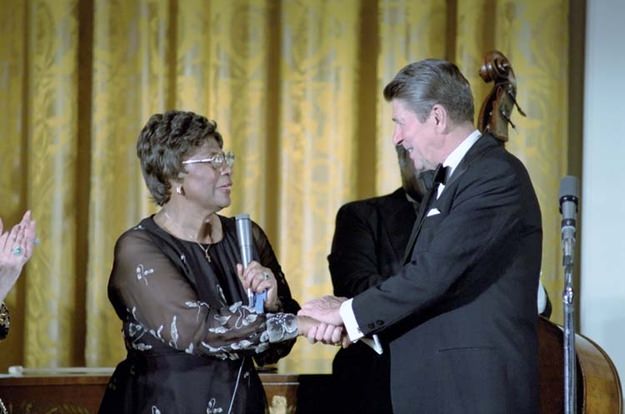 Ella Fitzgerald after her performance for King Juan Carlos I of Spain