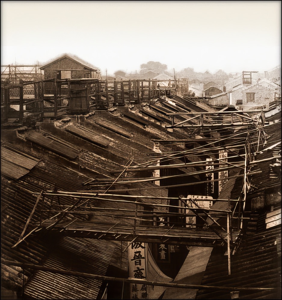 Bridges used by the night police, Canton, 1900.