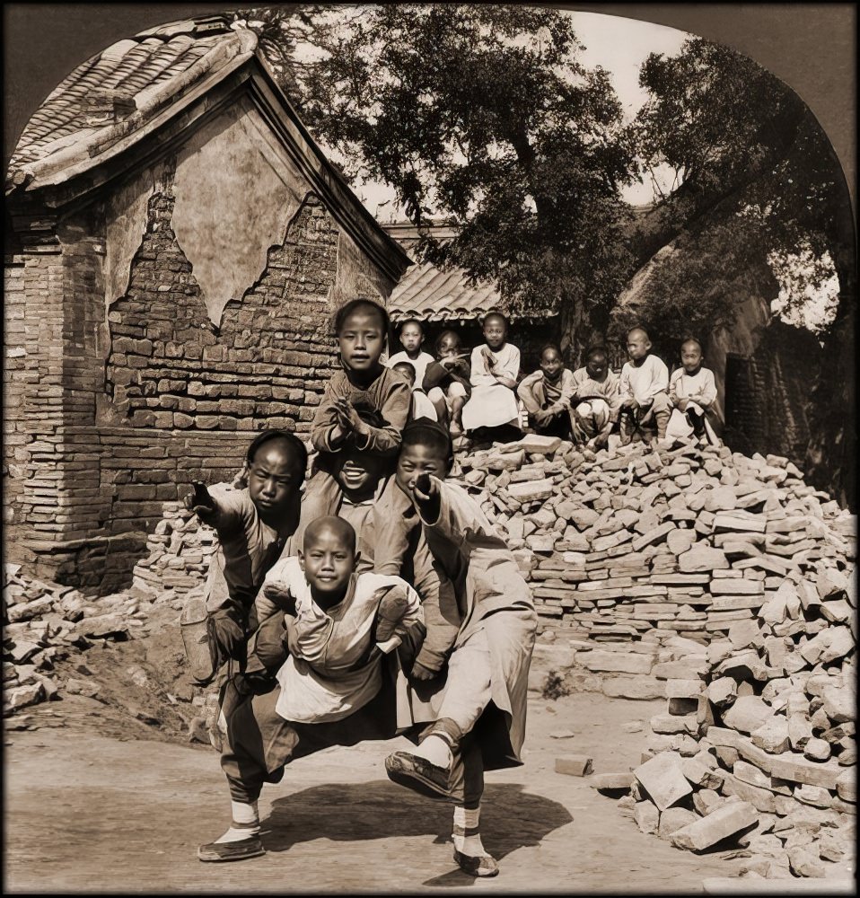 Peking Mission School children playing, 1902.