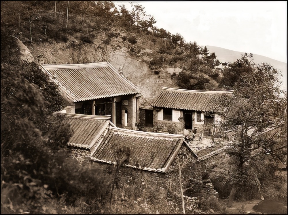 Forest temple near Chefoo, 1895.