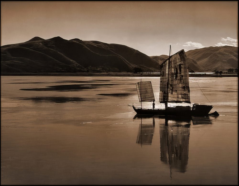 A boat on a river, Kiangsu or Yunnan Province, 1946.