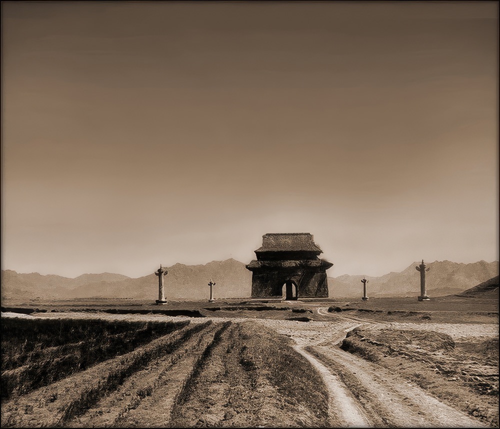 Stele Pavilion, Ming Tombs, Peking, 1900.