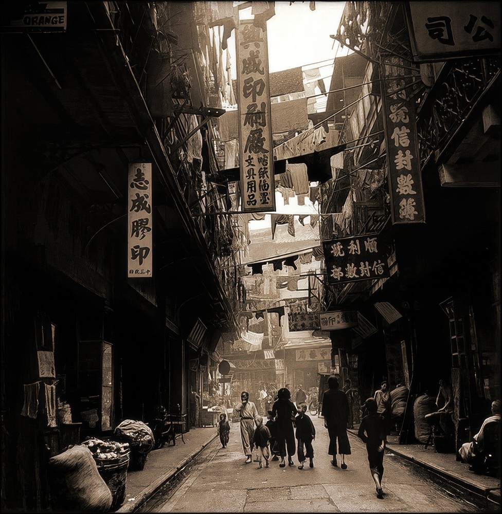 Produce and wares, Hong Kong Island, 1946.