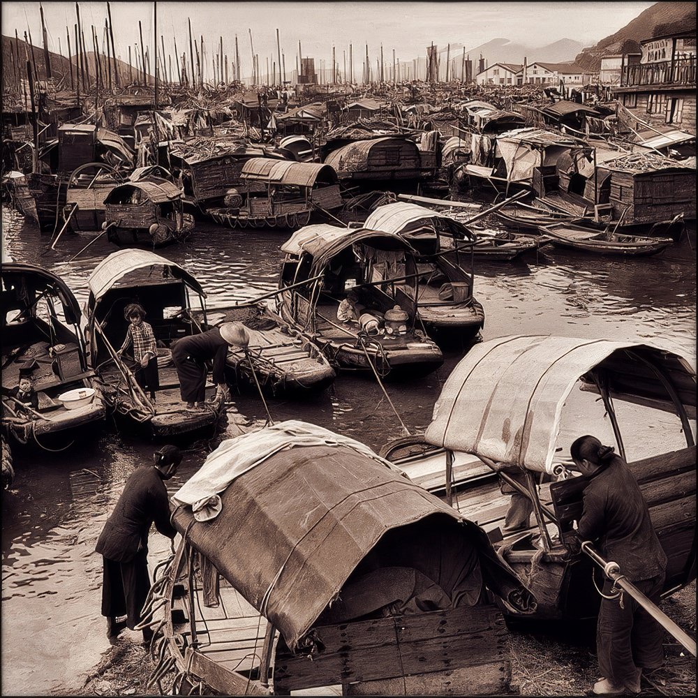 Fisher families, Aberdeen Harbor, 1946.