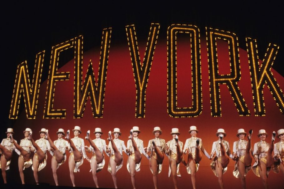 Top hats, tails, and gold-lamé underwear for—what else?—a Liberace concert at Radio City in 1985. The Rockettes would perform with Liberace for several engagements in New York in the 1980s.