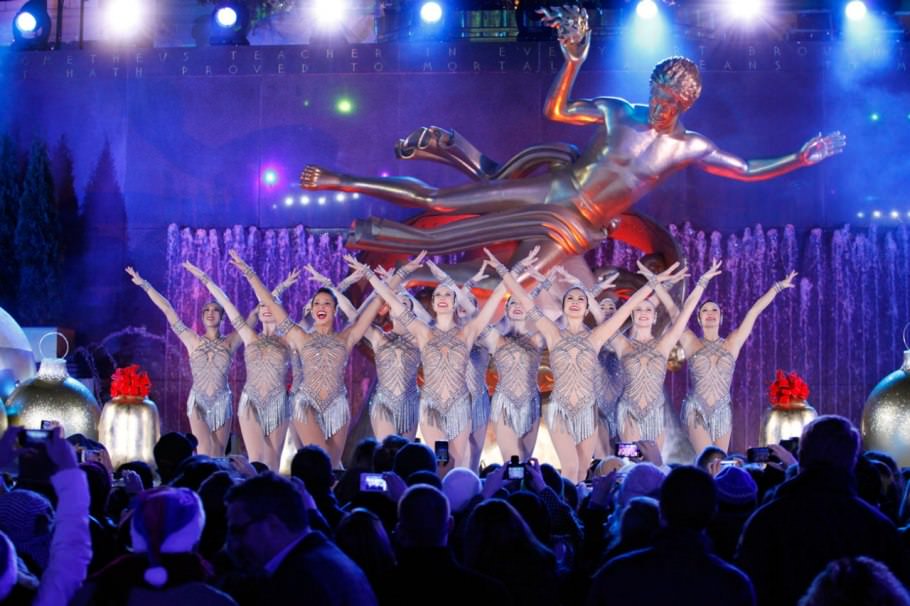 Earlier this year, the Rockettes—in silver-fringed leotards—strike a pose in front of a packed house.