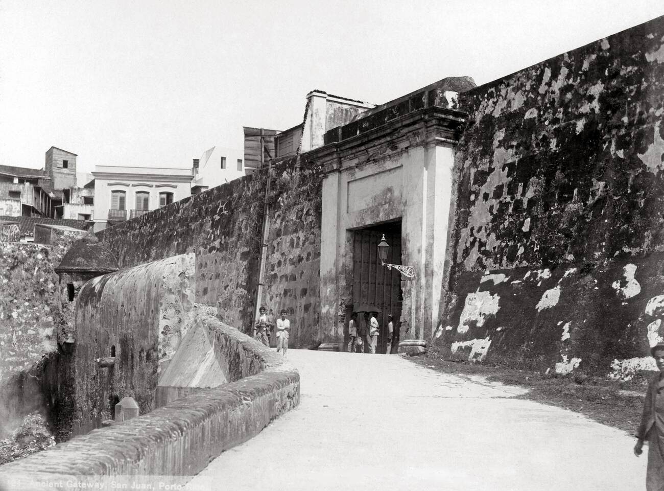 An ancient gateway in San Juan, Puerto Rico, 1900.