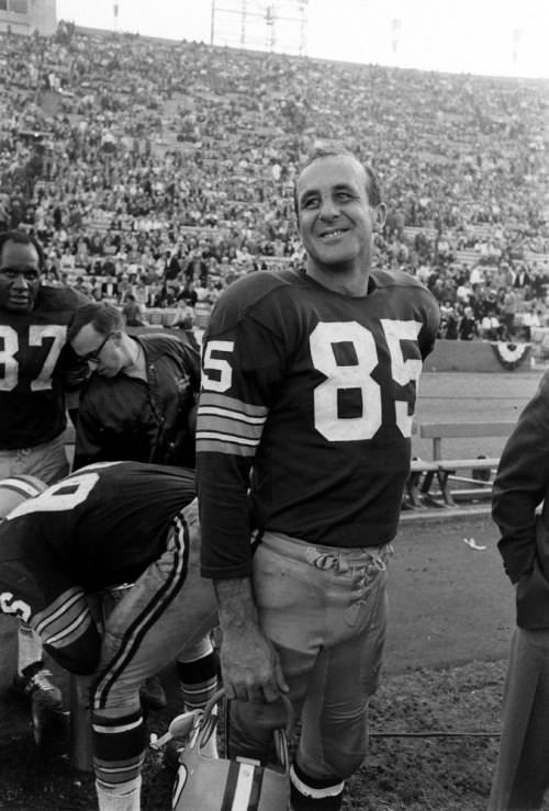 Green Bay wide receiver Max McGee, Super Bowl I, 1967. His line for the game- seven receptions, 138 yards, two TDs