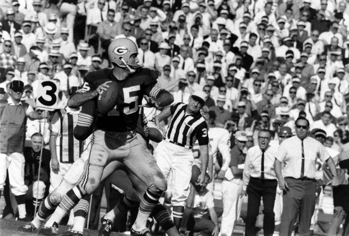 Green Bay QB and game MVP Bart Starr, Super Bowl I, 1967