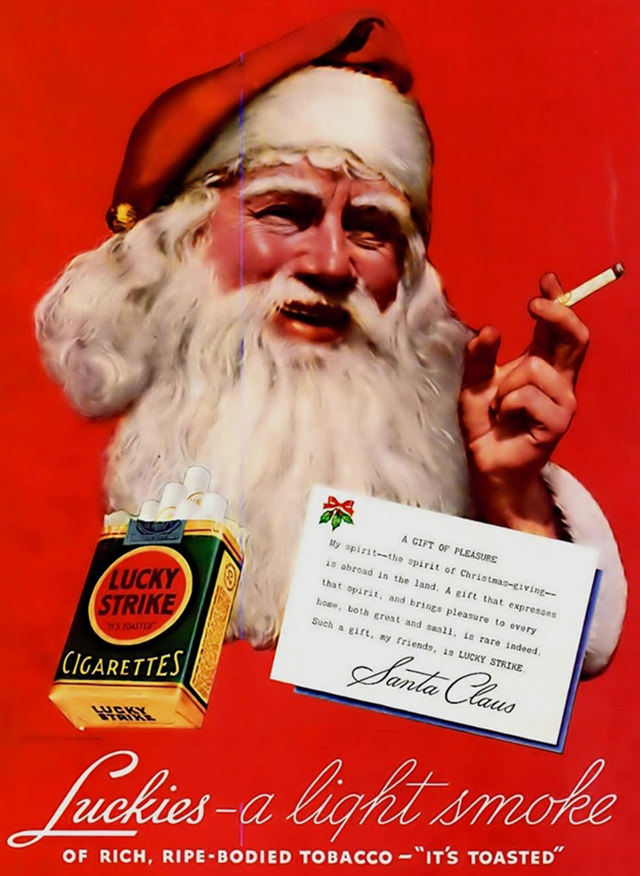 Santa Smokes? Bizarre Vintage Tobacco Ads Featuring Santa Claus