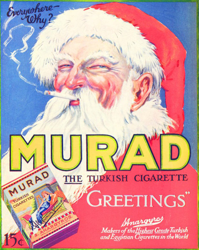 Santa Smokes? Bizarre Vintage Tobacco Ads Featuring Santa Claus