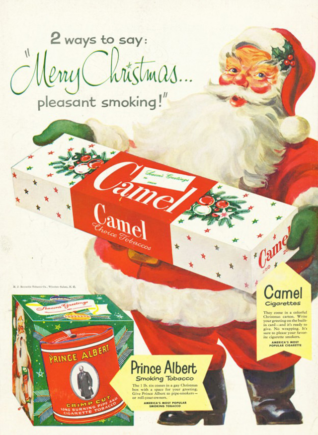 Santa Smokes? Bizarre Vintage Tobacco Ads Featuring Santa Claus