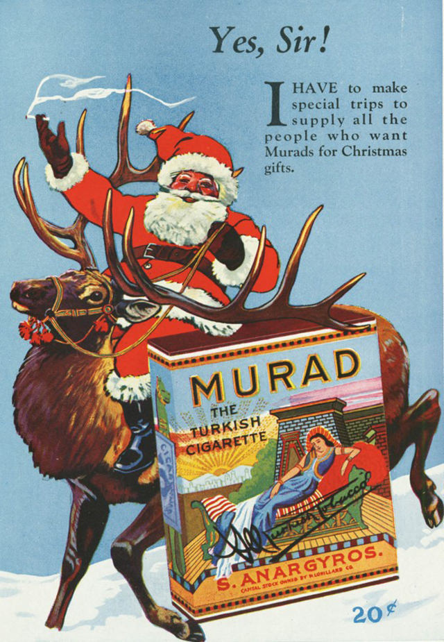 Santa Smokes? Bizarre Vintage Tobacco Ads Featuring Santa Claus