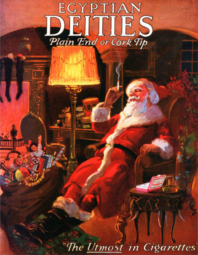 Santa Smokes? Bizarre Vintage Tobacco Ads Featuring Santa Claus