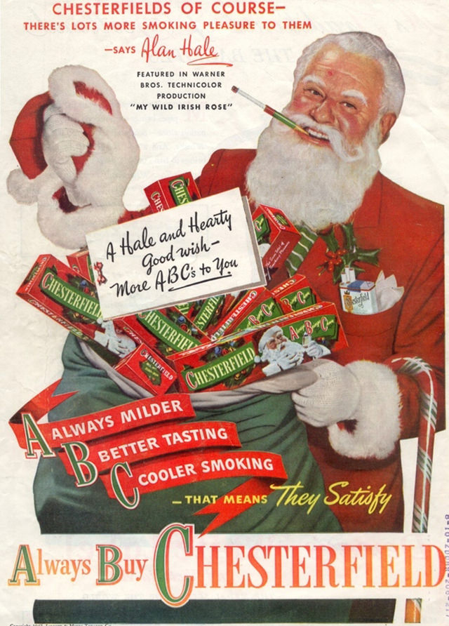 Santa Smokes? Bizarre Vintage Tobacco Ads Featuring Santa Claus