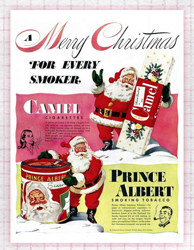 Santa Smokes? Bizarre Vintage Tobacco Ads Featuring Santa Claus