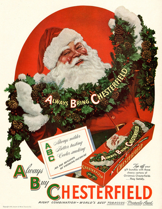 Santa Smokes? Bizarre Vintage Tobacco Ads Featuring Santa Claus