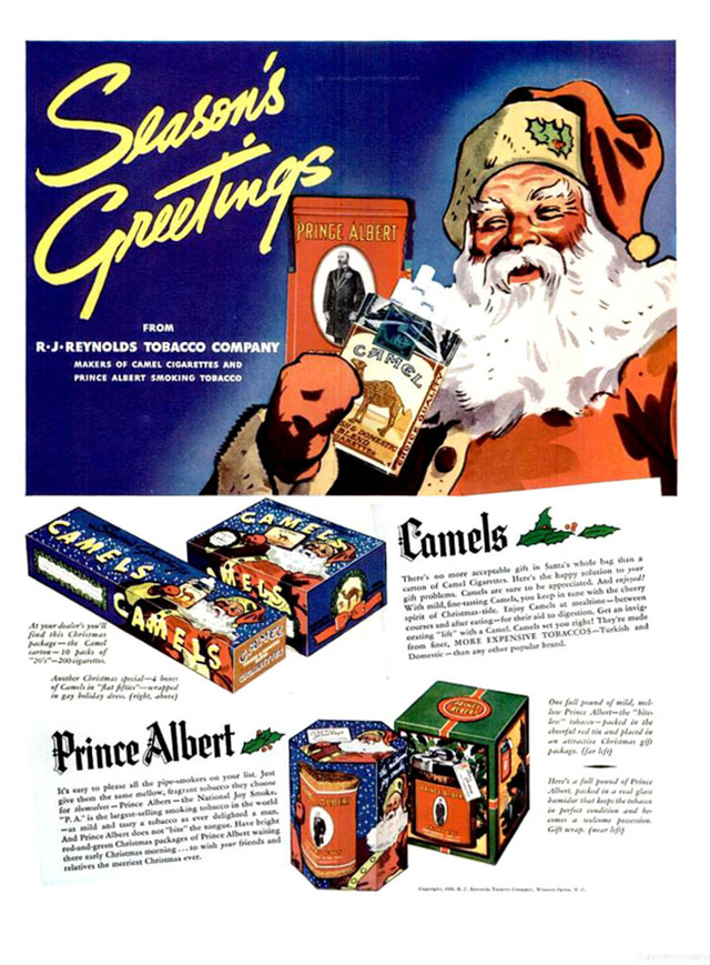 Santa Smokes? Bizarre Vintage Tobacco Ads Featuring Santa Claus