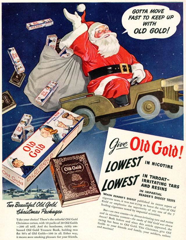 Santa Smokes? Bizarre Vintage Tobacco Ads Featuring Santa Claus