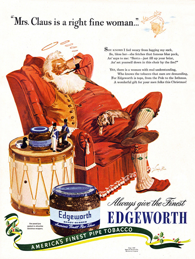 Santa Smokes? Bizarre Vintage Tobacco Ads Featuring Santa Claus