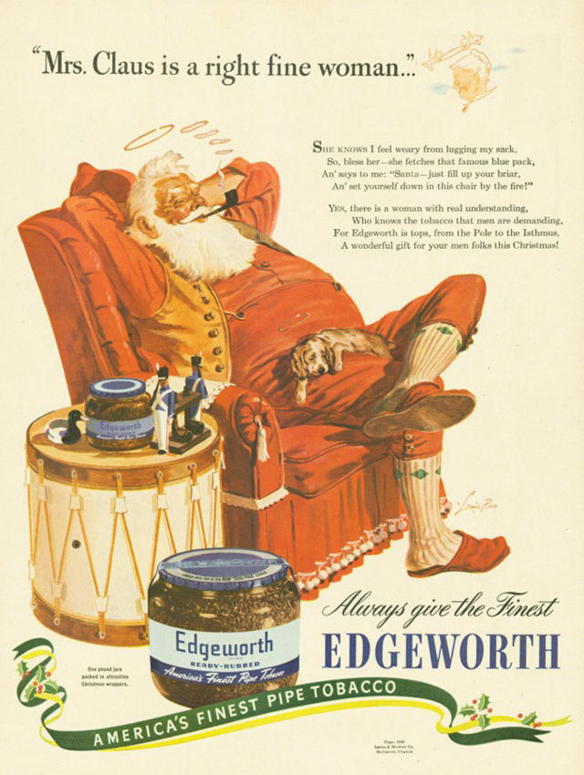 Santa Smokes? Bizarre Vintage Tobacco Ads Featuring Santa Claus